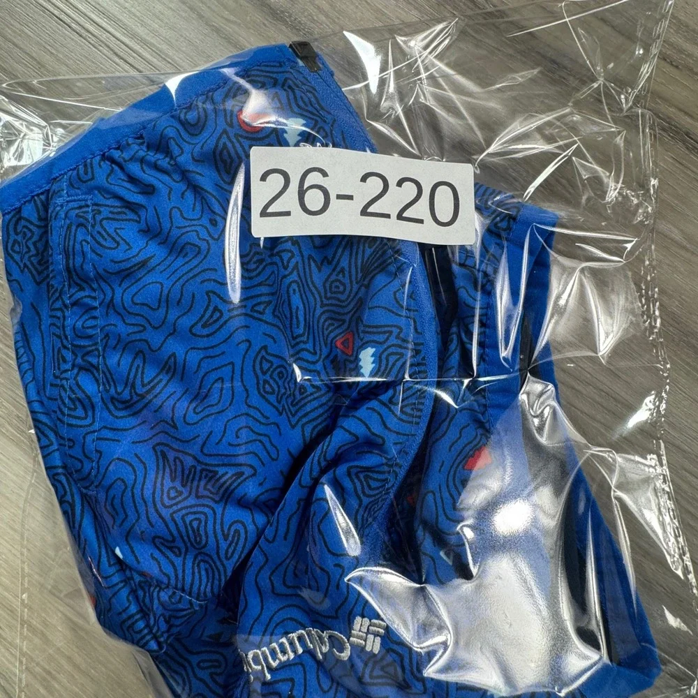 Columbia Boys Blue Topographic Omni-Wick Hooded‎ Windbreaker Jacket 3-6 Months